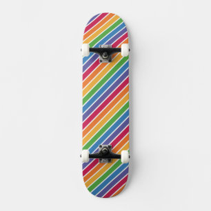 Skateboard Motif Rainbow Stripes