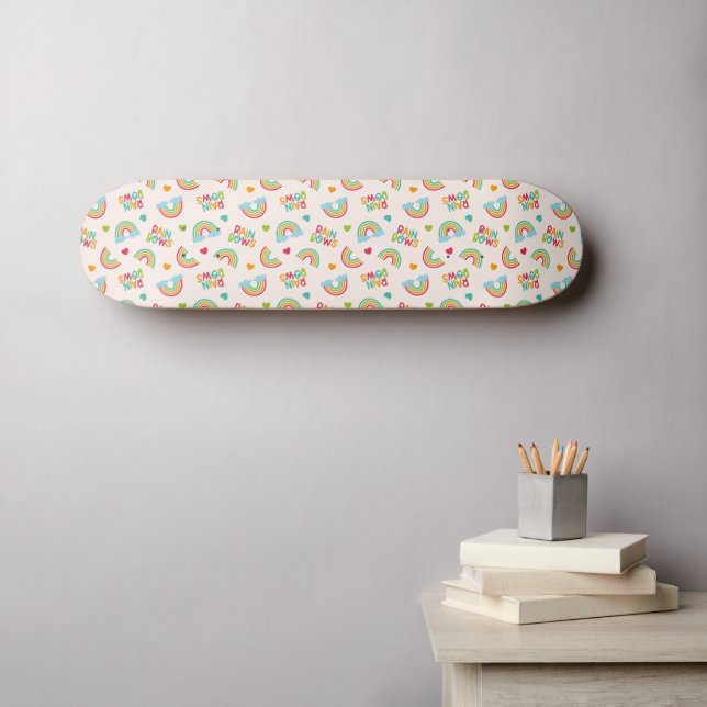 Skateboard Motif Rainbows & Clouds (Art mural (Horz))