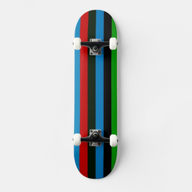 Skateboard Motif rayure couleur rétro 6 (Recto)
