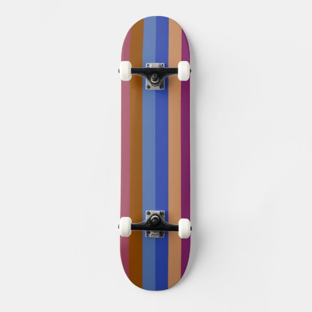 Skateboard Motif rayure couleur rétro 8 (Recto)
