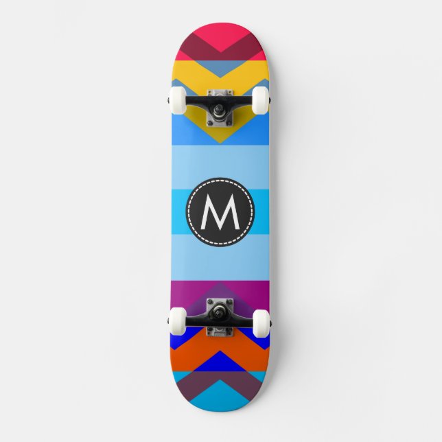 Skateboard Motif rayures chevron chic tendance #6 (Recto)