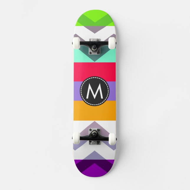 Skateboard Motif rayures chevron chic tendance #8 (Recto)