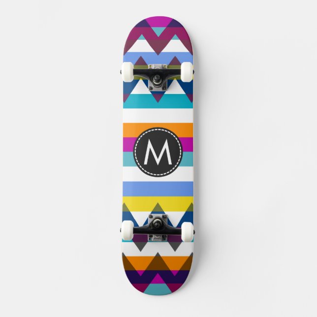 Skateboard Motif rayures Chevron tendance #12 (Recto)