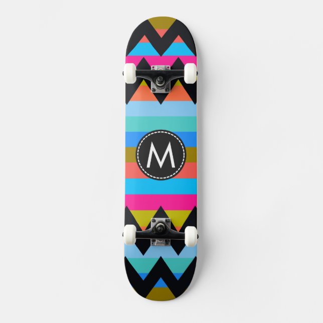 Skateboard Motif rayures Chevron tendance #4 (Recto)