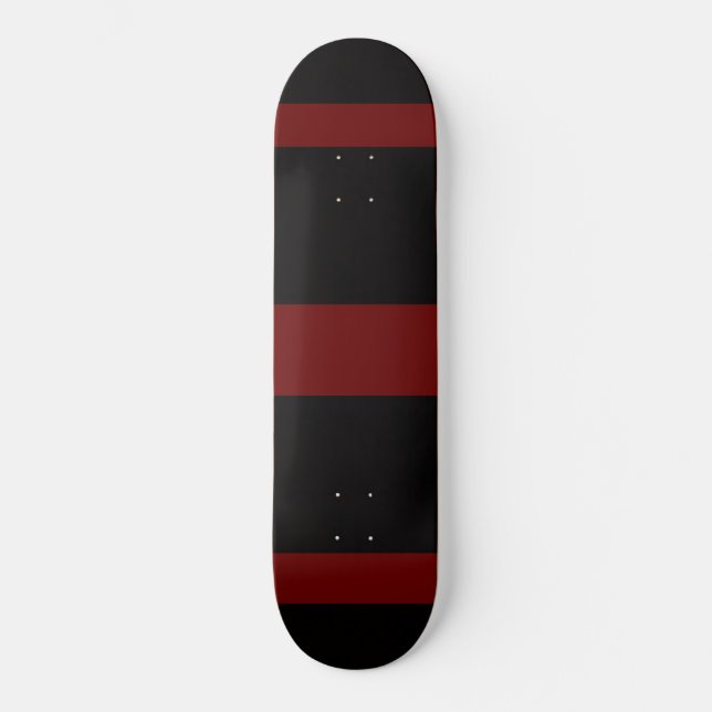 skateboard motif rayures rouges (Recto)