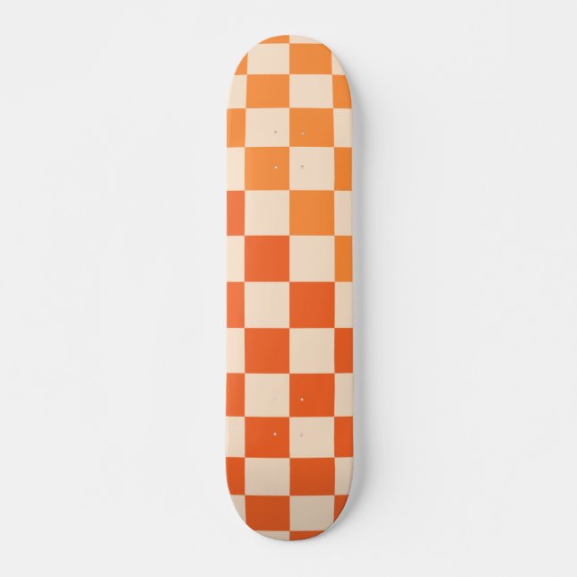 Skateboard Motif rétro orange vérifié (Devant)