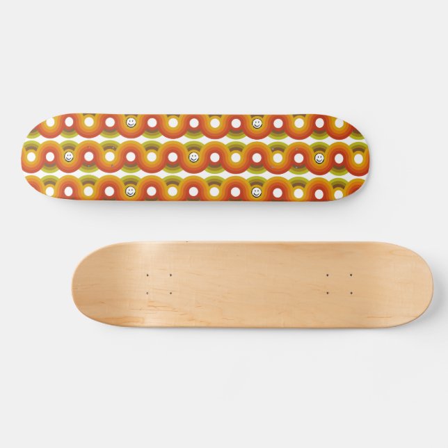 Skateboard Motif Rétro Vintage Smiley N° 02 (Horz)