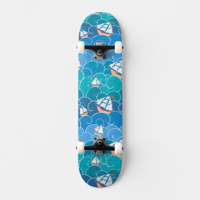 Skateboard Motif rocheux de mer (Recto)