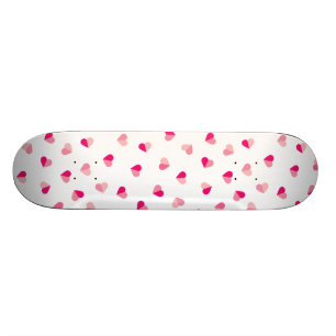 Skateboard Motif rose mignon de coeur d'amour