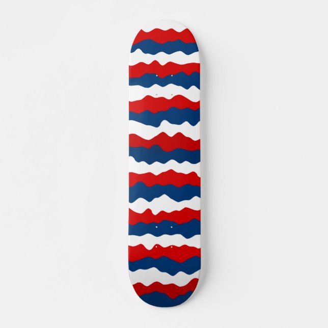 Skateboard Motif rouge, blanc et bleu (Devant)