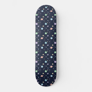 Skateboard Motif sans couture de planètes du système solaire