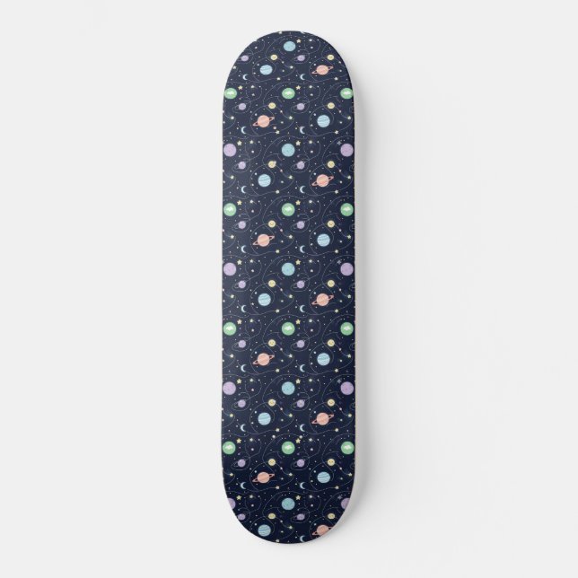 Skateboard Motif sans couture de planètes du système solaire (Recto)