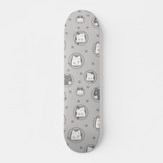 Skateboard Motif sans joint Cute Kawaii Chats Paw (Devant)