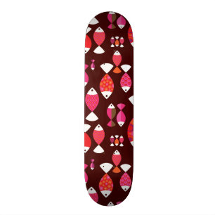 Skateboard Motif sous-marin de rétros poissons abstraits