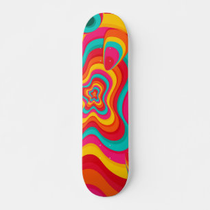 Skateboard Motif super psychédélique coloré