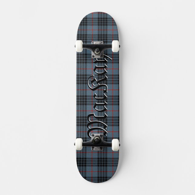 Skateboard Motif Tartan Mackay Bleu (Recto)