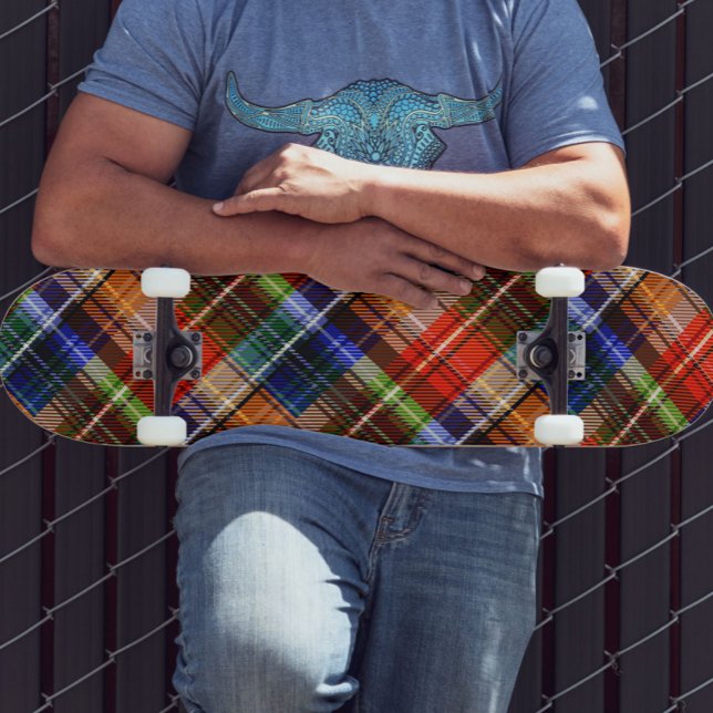Skateboard Motif Tartan Plaid Flannel Multicolore (Créateur téléchargé)