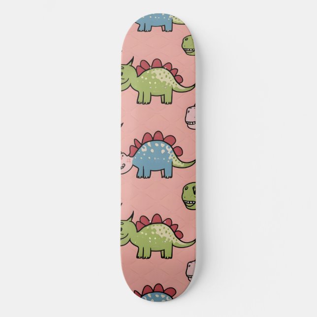 Skateboard Motif transparent de dinosaure mignon (Recto)