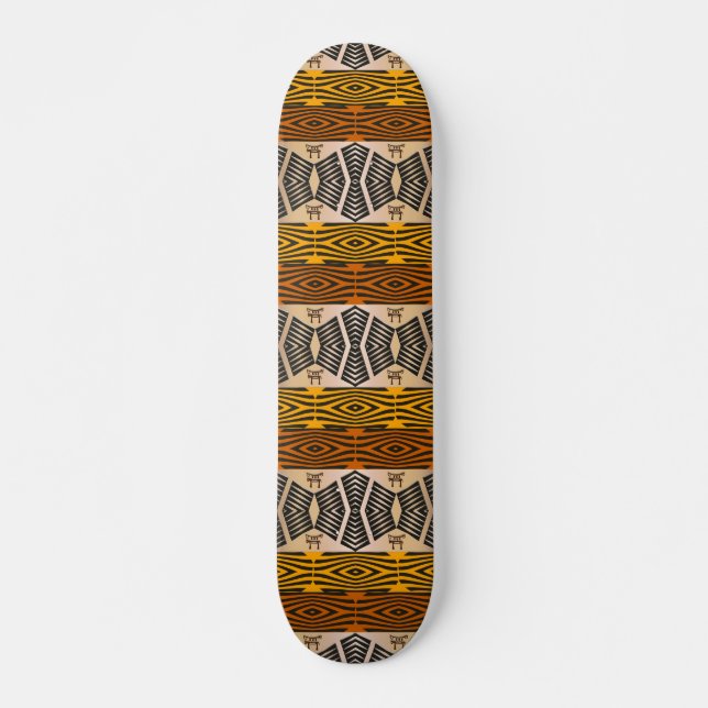 Skateboard motif tribal africain ethnique (Devant)