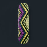 Skateboard Motif tribal jaune violet moderne<br><div class="desc">Ce design élégant présente un motif tribal dans un violet moderne et un jaune doux. #tribal #moderne #chic #stylish #motif #girly #feminine #ethnie #violet #jaune #élégance #tendance #fun #cool #skateboard #skateboard #skateboarder #sports #extérieur #équipement sportif #cadeaux #giftsforher</div>