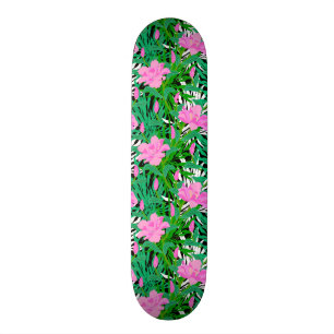 Skateboard Motif tropical avec des fleurs de jungle