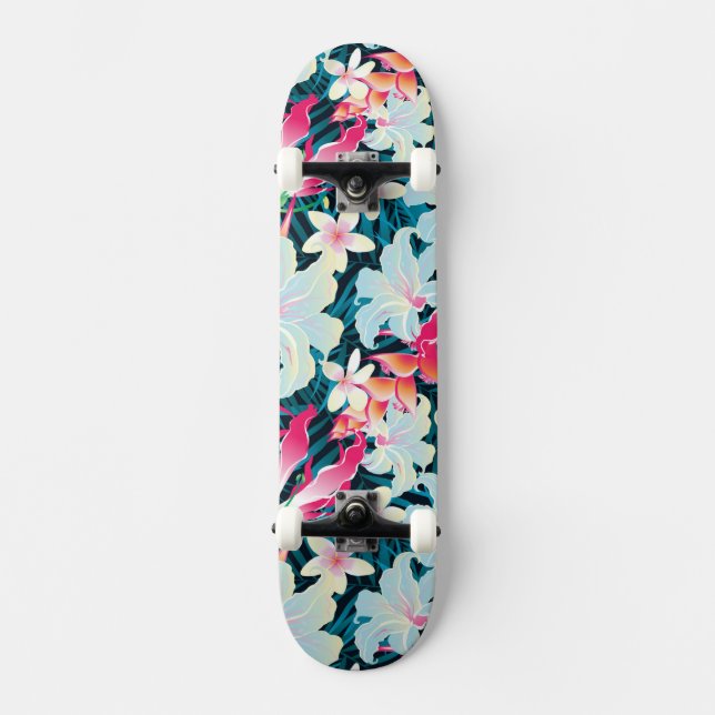 Skateboard Motif tropical coloré (Recto)