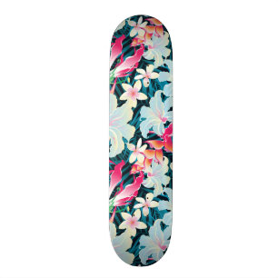 Skateboard Motif tropical coloré