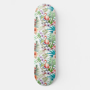 Skateboard Motif tropical de jardin de nature de Flamant rose