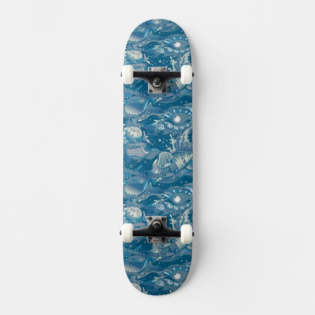 Skateboard Motif tropical de mer (Recto)