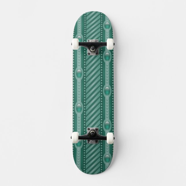 Skateboard Motif turquoise ornemental (Recto)