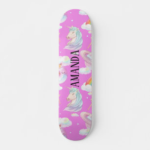 Skateboard Motif Unicorn