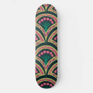 Skateboard motif vert en forme de coque