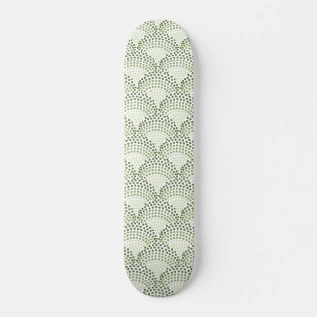 Skateboard Motif vert ombré dégradé à points festonnés  (Devant)