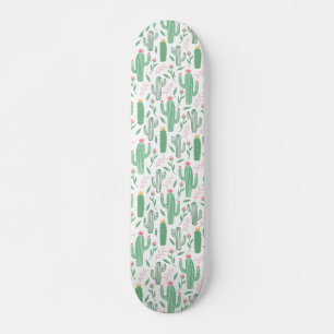 Skateboard Motif vert violet de plante de cactus