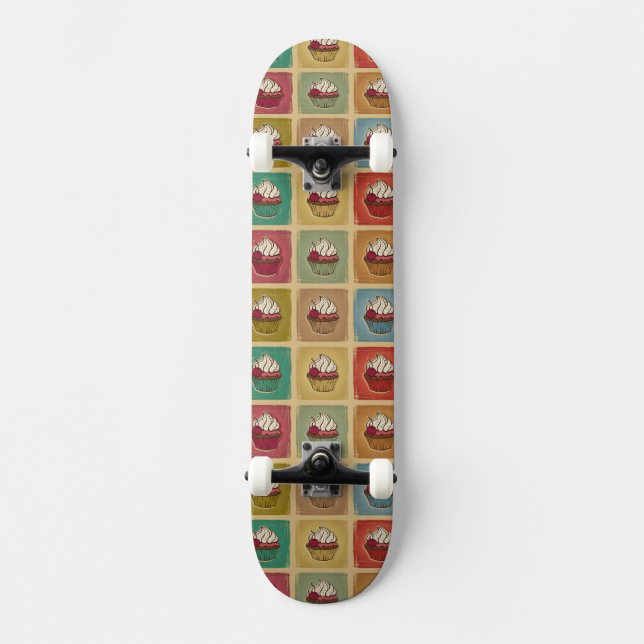 Skateboard Motif vintage fait de petits gâteaux (Recto)