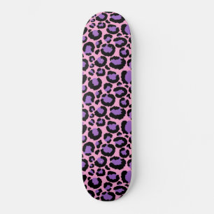 Skateboard Motif Violet Pink Cheetah Leopard Amoureux des ani