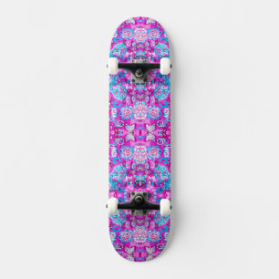 Skateboard Motifs de fleurs roses bleues mignonnes