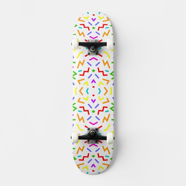 Skateboard Motifs de lignes colorés mignons (Recto)