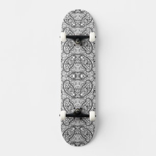Skateboard Motifs mignons noir blanc