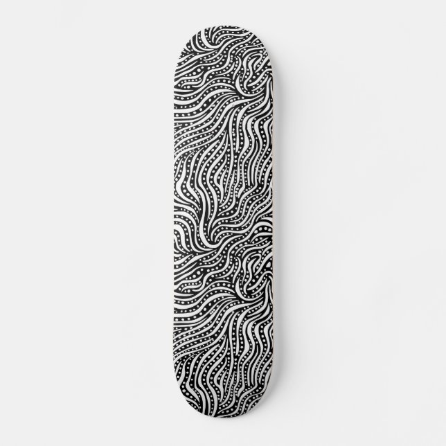 Skateboard Motion sur l'eau V2 - Blanc sur noir (Recto)