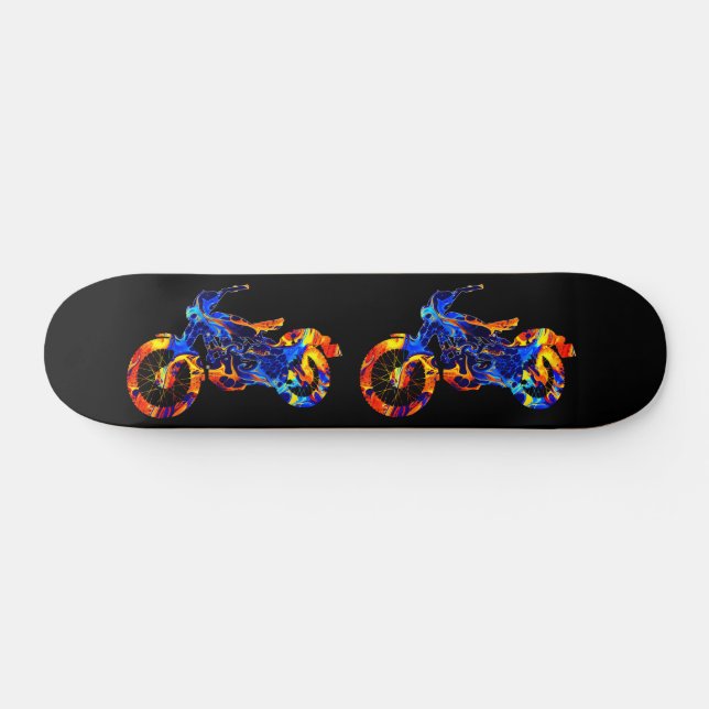 SKATEBOARD MOTORCYCLE NEON ABSTRAIT COLORÉ (Horz)