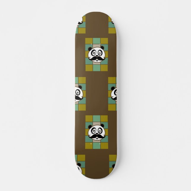Skateboard Moustache Panda 4 (Devant)