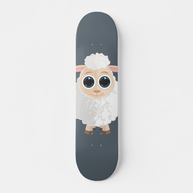 Skateboard Mouton blanc (Devant)