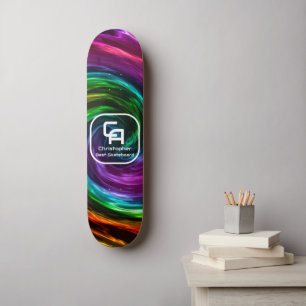 Skateboard Multicolores de monogramme de fumée torsadée