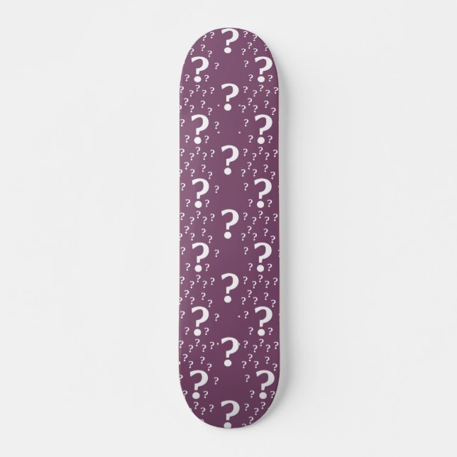 Skateboard Mystère question marque énigme puzzle mauve (Devant)