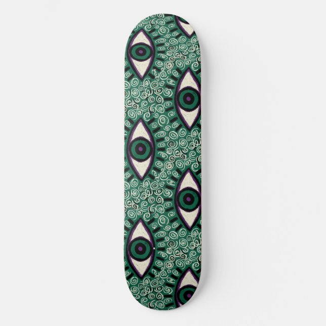 Skateboard "Mystic Emerald Eyes" - Psychedelic Swirl Seamless (Recto)