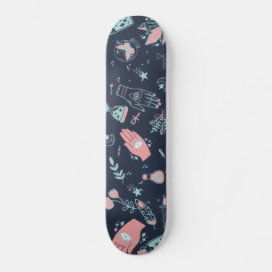 Skateboard Mystic Esoteric rose mal oeil poitrine main marine