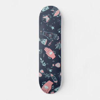 Skateboard Mystic Esoteric rose mal oeil poitrine main marine