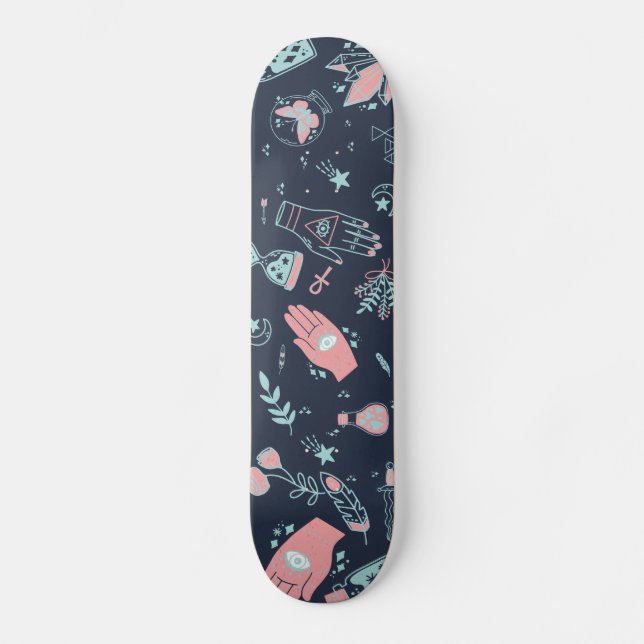 Skateboard Mystic Esoteric rose mal oeil poitrine main marine (Recto)