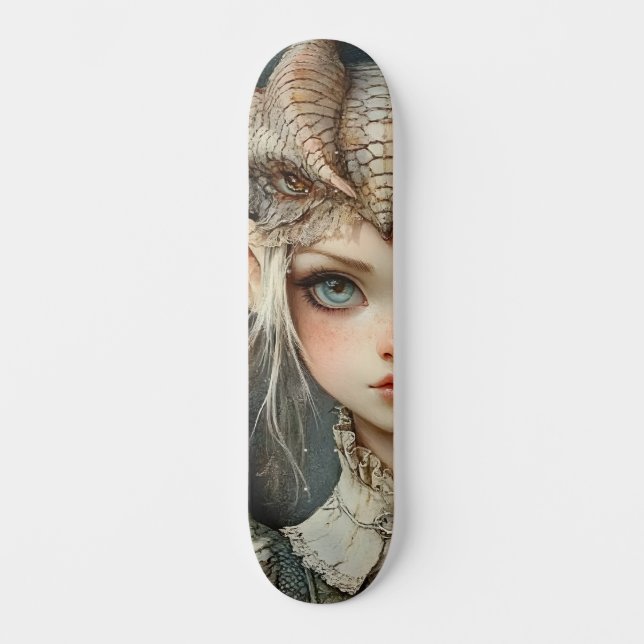 Skateboard Mythologique Dragon Nymph Girly Skate Deck (Recto)
